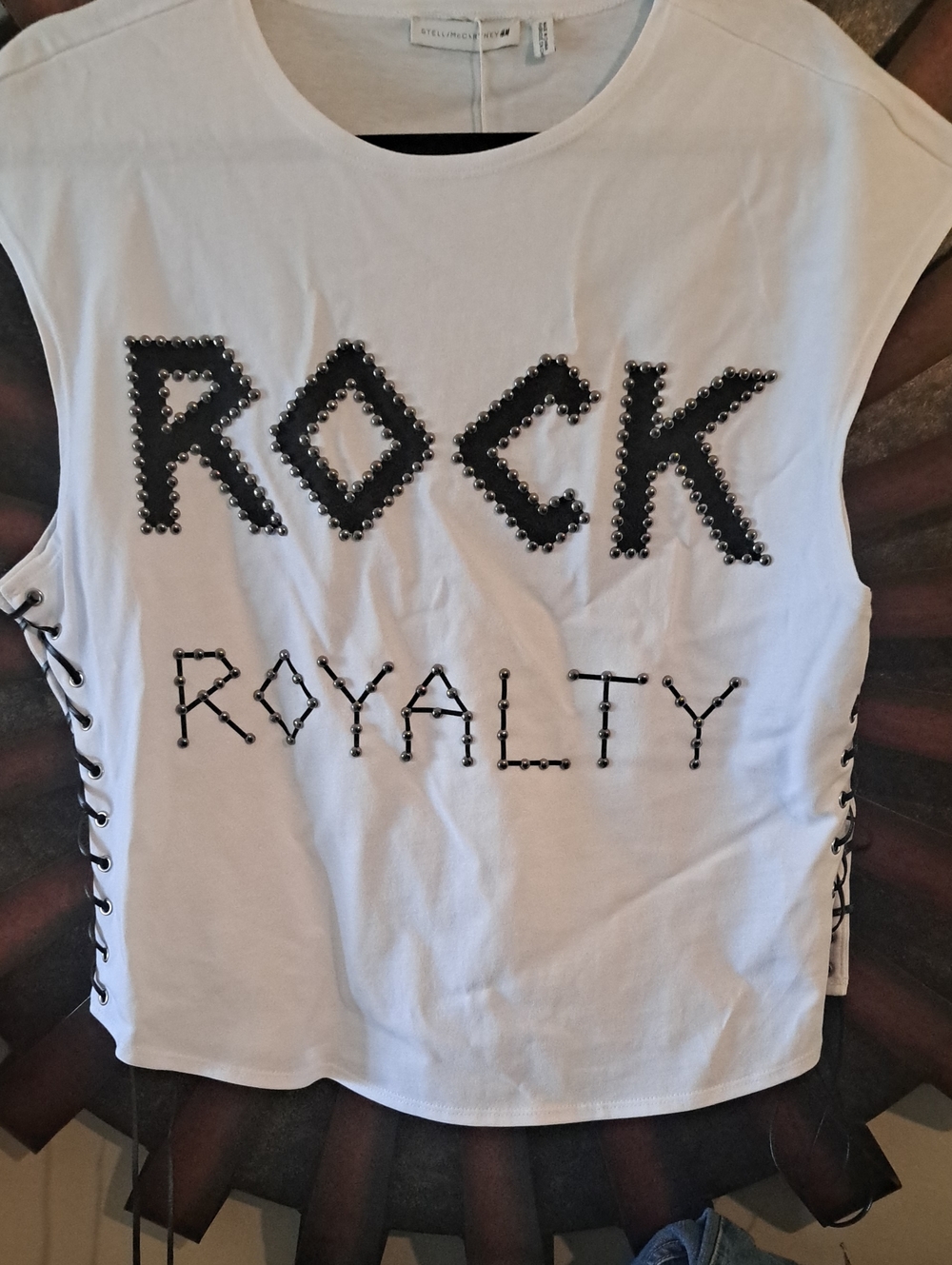 Stella McCartney White 'Rock Royalty' Studded Sleeveless Top NWT Offers Welcome